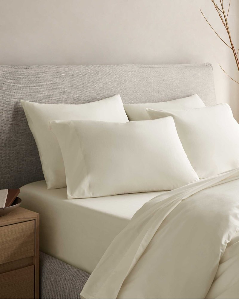 QUINCE ORGANIC FULL QUEEN DUVET COVER  IVORY