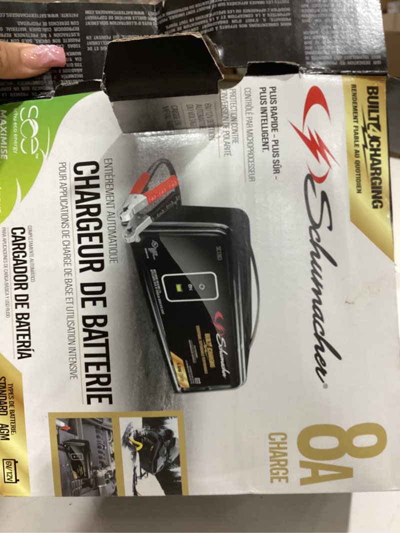 Condition photo showing As Is for schumacher automatic 120 v 8 amps battery charger
