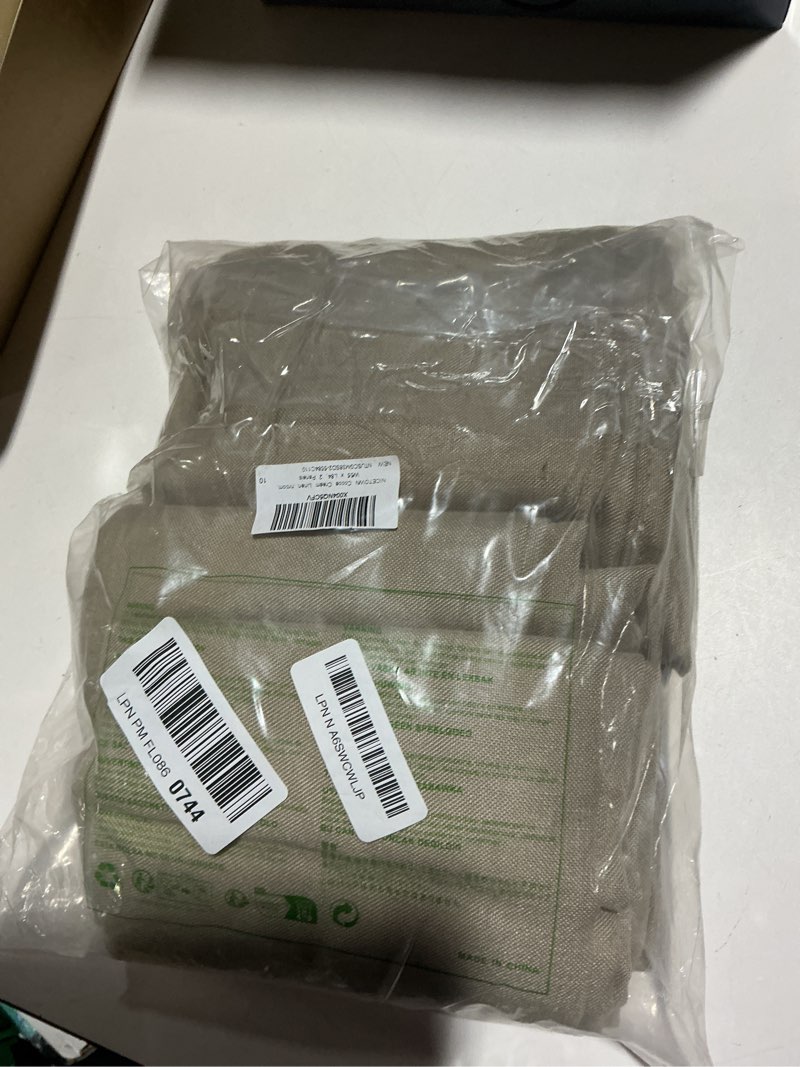Condition photo showing Good Condition for nicetown cocoa cream linen curtains for kitchen, thick flax small window treatments semi sheer privacy assured with light through for cafe/bathroom, w55 x l84, 2 panels cocoa cream 55"w x 84"l (pack of 2)