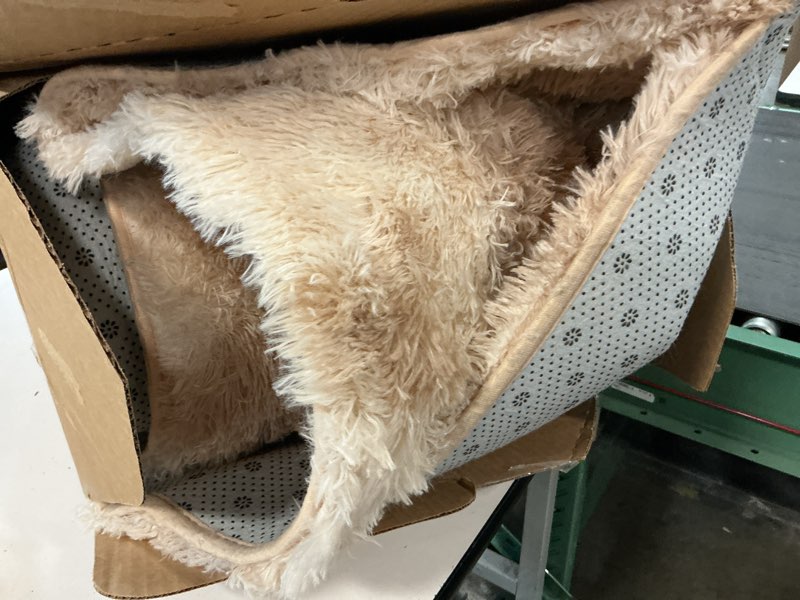 Condition photo showing As Is for Andency Area Rugs 9x12 for Living Room Home Decor, Large Shaggy Bedroom Carpet, Non-Slip Big Shag Indoor Thick Soft Fluffy Furry Fur Area Rugs for Kids Dorm Nursery Aesthetic, Tie-Dyed Beige