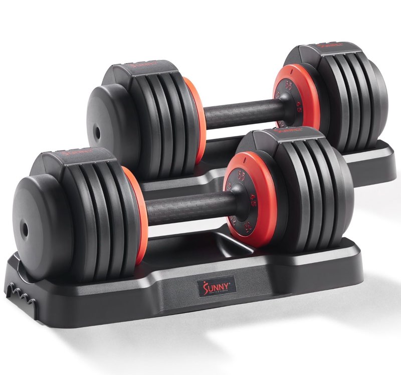 Sunny Health & Fitness Elite Adjustable Dumbbell