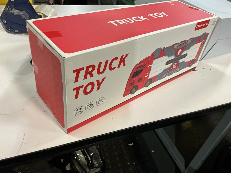 Condition photo showing New/Like New for jiakora 65-inch race car tracks and 20 car toys for kids boys toddlers, boy toddler toys trucks for 3 4 5 6 7 8 years old kids with lights sounds, truck toys gift for 3 4 5 6 7 8 years old boys girls blue