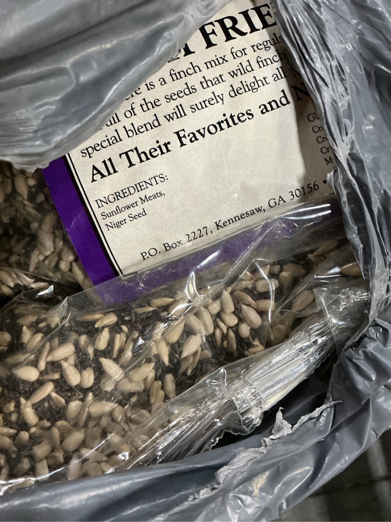 Condition photo showing New/Like New for coles wild bird products finch friends bird seed, 80 oz