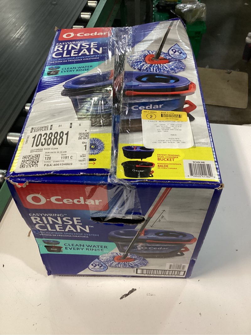 Condition photo showing New/Like New for o-cedar easywring rinseclean spin mop & bucket system