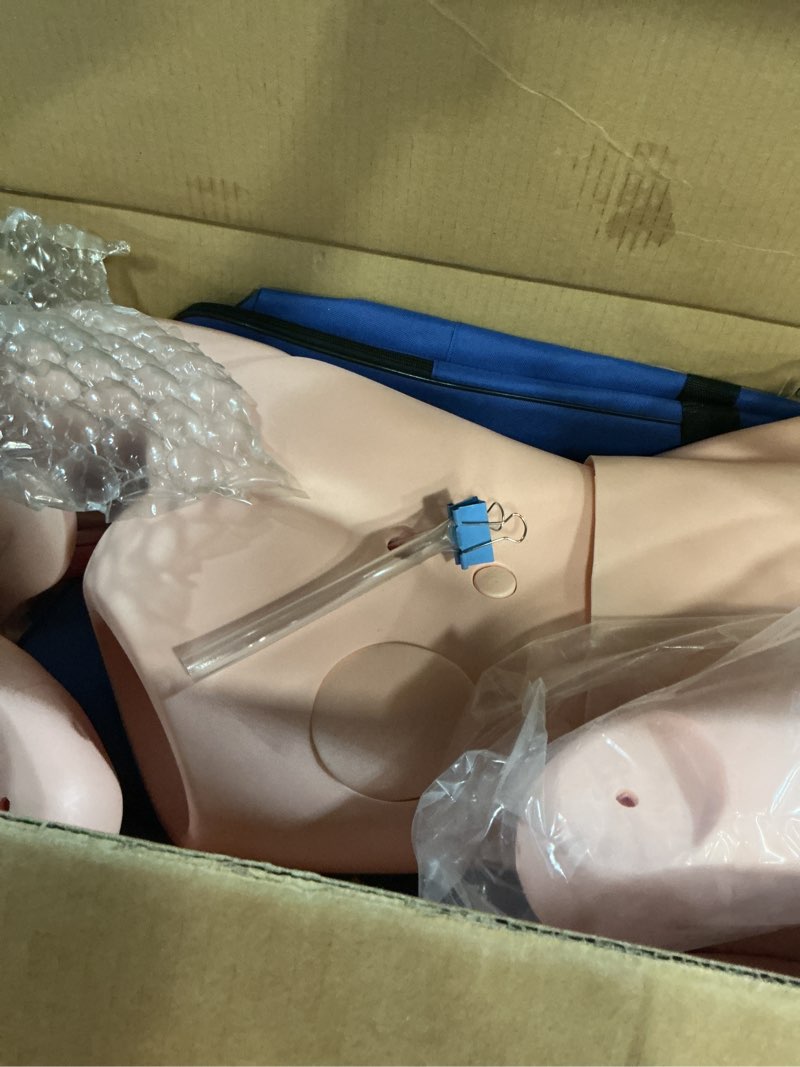 Condition photo showing Good Condition for Nursing Training Mannequin, Medical Mannequin for Training Patient Care Manikin CPR Human Manikins 25 Items Nurse Skills with 3 Muscle Module & Patient Gown & Urinary for Teaching Pratice