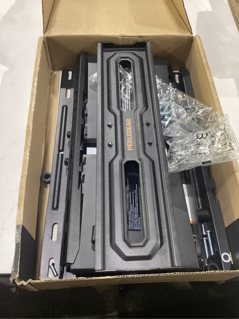 Condition photo showing Good Condition for perlegear full motion tv wall mount for 26-74 inch tvs, height adjustable tv mount, pre-assembled wall mount tv bracket with tool-free tilt, swivel, fits 16” studs, 99 lbs, max vesa 400x400mm, pgmf21 26-74 inch full motion tv wall mount