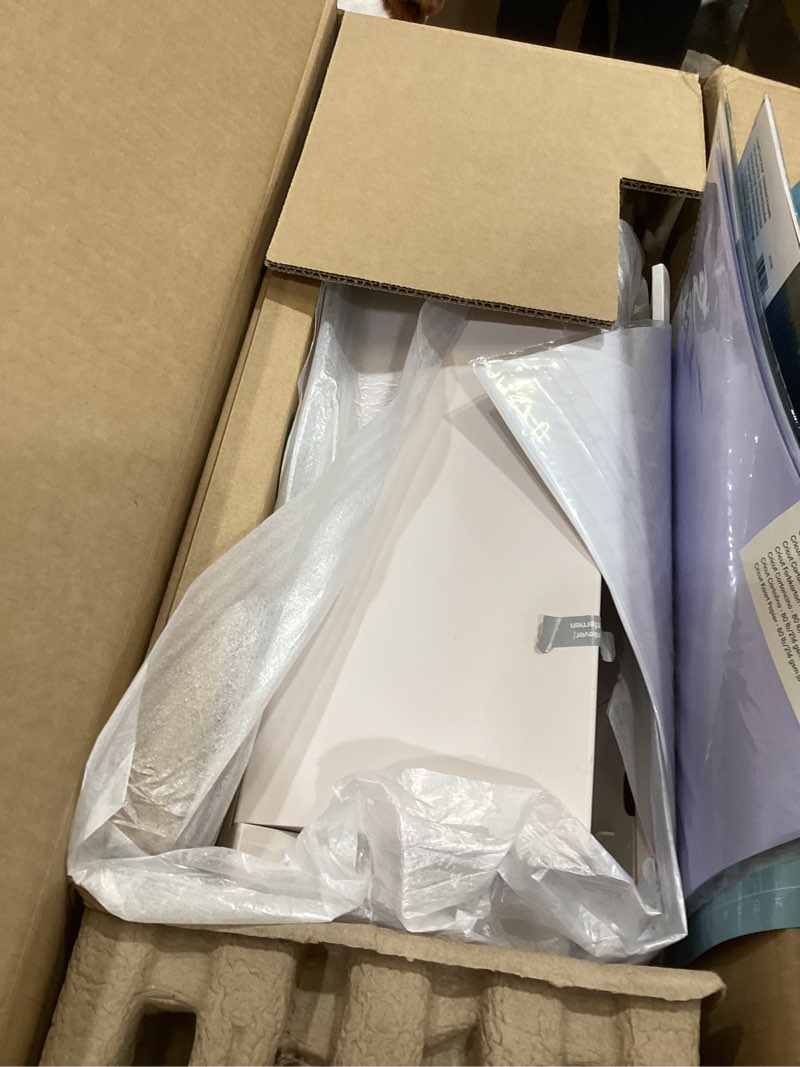 Condition photo showing New/Like New for cricut explore 4 - smart cutting machine (seashell) | engagement bundle - includes smart vinyl, cardstock, transfer tape, iron on htv, mat, pens, tool kit, & 30 images in design space app