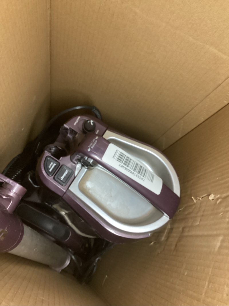 Condition photo showing As Is for shark nv752 rotator powered lift-away truepet upright vacuum with hepa filter, large dust cup capacity, led headlights, upholstery tool, perfect pet power brush & crevice tool, bordeaux