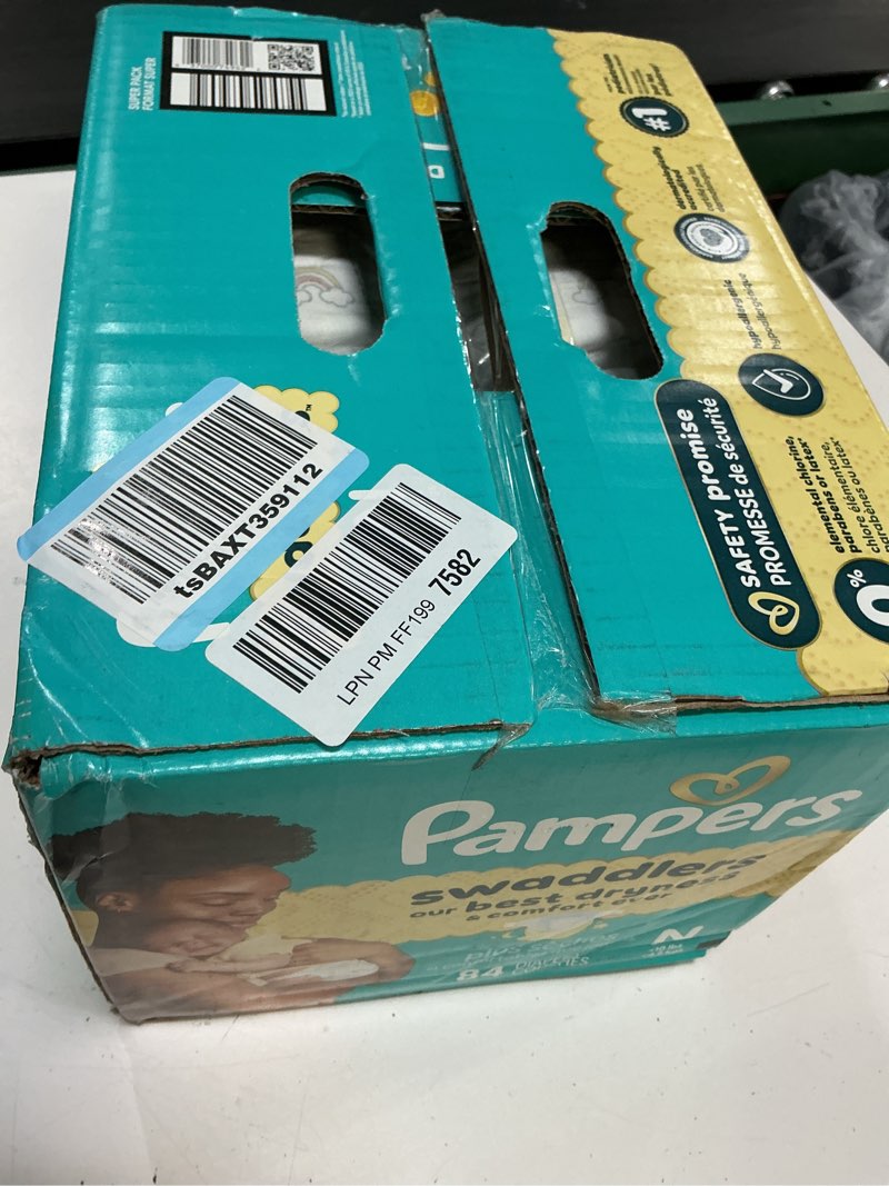 Condition photo showing New/Like New for pampers swaddlers diapers newborn - size 0, 84 count, ultra soft disposable baby diapers
