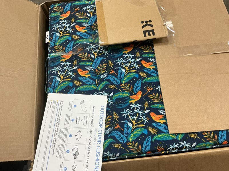 Condition photo showing Good Condition for Outdoor Chair Cushions Set of 4,Waterproof Outdoor Seat Cushions for Patio Furniture,Patio Chair Cushion with Handle and Ties, Out Door Chair Pads,19" x 19" x 3", Black Nightingale Black Nightingale 19x19x3-Square