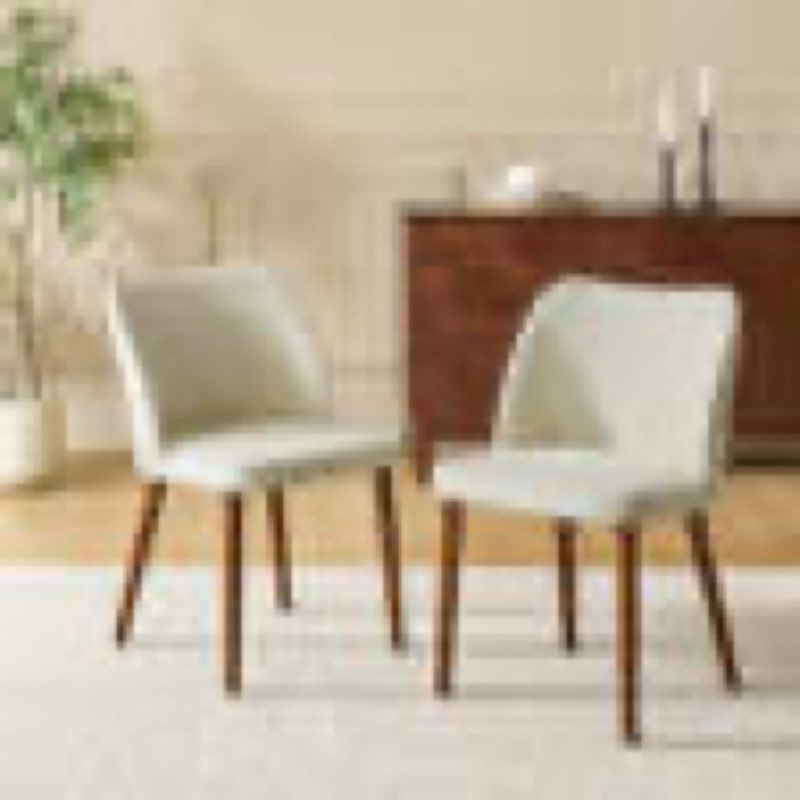 kanalu modern dining chair with solid wood legs (set of 2)
