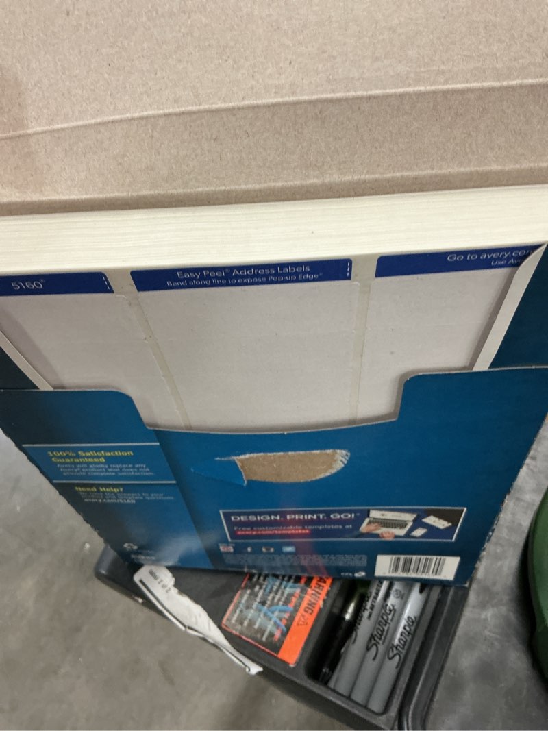 Condition photo showing Good Condition for avery address labels  1  x 2-5/8   white  3 000 labels (5160)