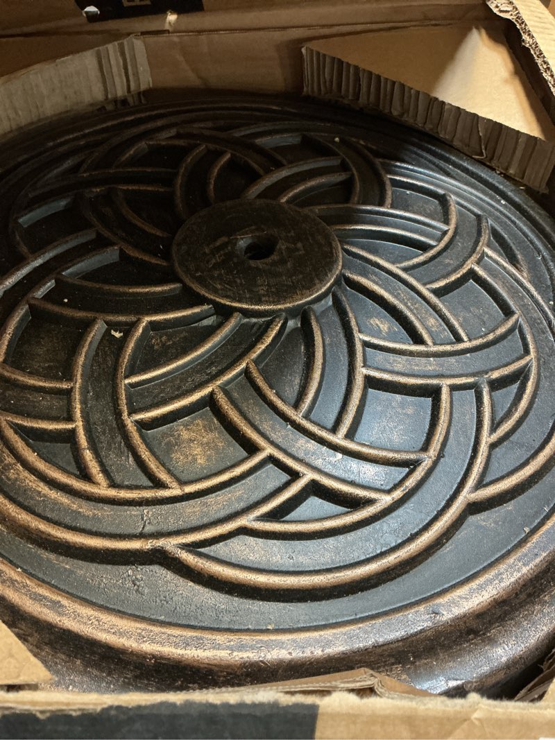 Condition photo showing Good Condition for  ppg_34qbt993  garvee durable resin patio umbrella base stand - classic antique bronze finish - sturdy outdoor parasol holder for patio, garden & lawn furniture - material: resin + antique bronze 10