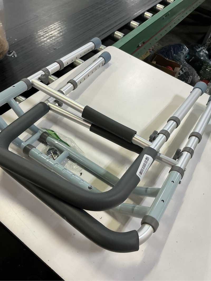 Condition photo showing As Is for toilet safety rails, adjustable toilet frame for elderly, seniors, handicap & disabled, foldable handicap toilet handles fit any toilets (300 lb) gray