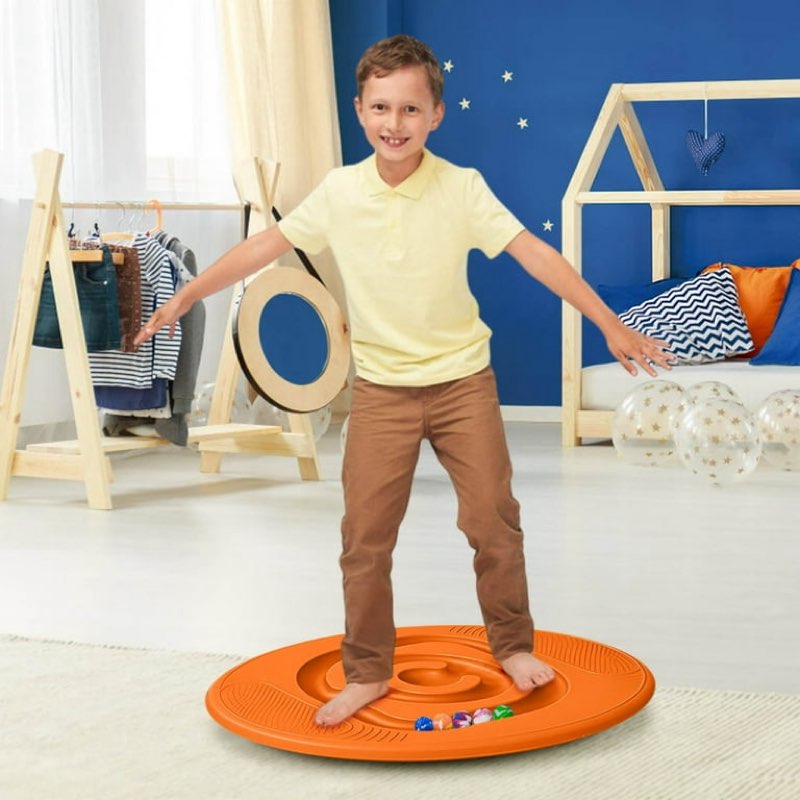 Kids Maze Balance Board - Wobble Trainer for Ski Surf Snowboard, Non-Slip Sensory Rocker Ages 3-12, 