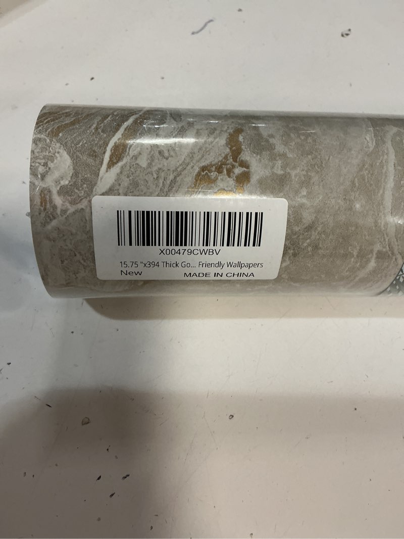 Condition photo showing New/Like New for Wallderful Marble Contact Paper Beige Gold Marble Wallpaper Glossy Peel and Stick Countertop Self Ad