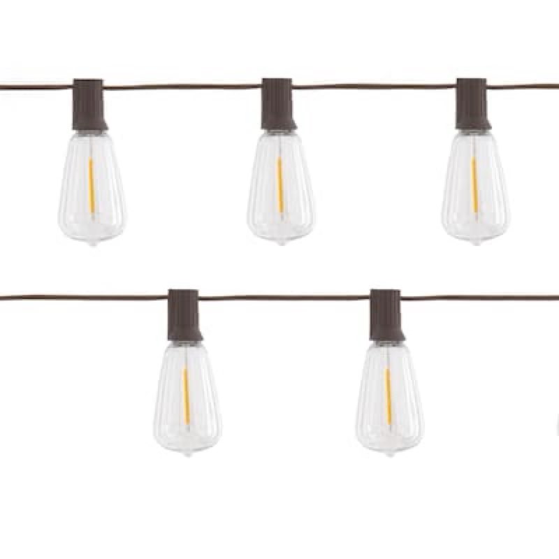 harbor breeze 12-ft plug-in brown indoor/outdoor string light with 10 white -light led edison bulbs