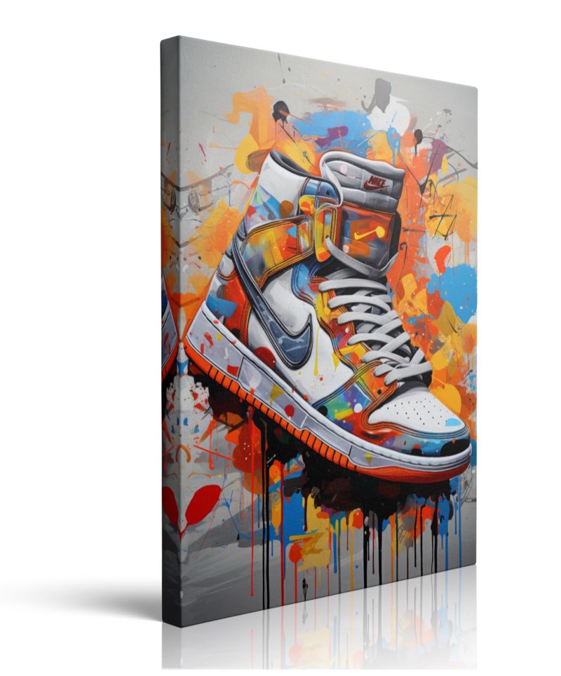 Amovlov Stunning Banksy Wall Art & Basquiat Canvas Decor - Vibrant Graffiti Art Poster For Modern Wall Decor Ready To Hang (12"x16") Fire Man 16L" x 12W"