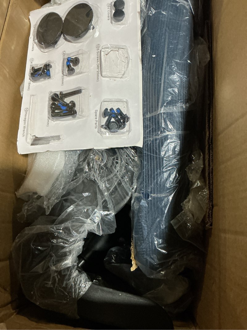 Condition photo showing Good Condition for Office Chair Ergonomic Desk Chairs with Adjustable Lumbar Support& Headrest Hanger, High Back Breathable Mesh Chair with Wheels, Rolling Swivel Comfy Task Computer Chair for Home Work Gaming Navy