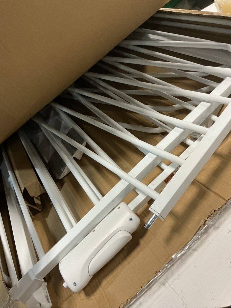 Condition photo showing As Is for waowao 71.65-85.03" baby gate extra wide pressure mounted walk through swing auto close safety metal white toddler kids child dog pet puppy for stairs,doorways,kitchen white 71.65-85.03"/182-218cm