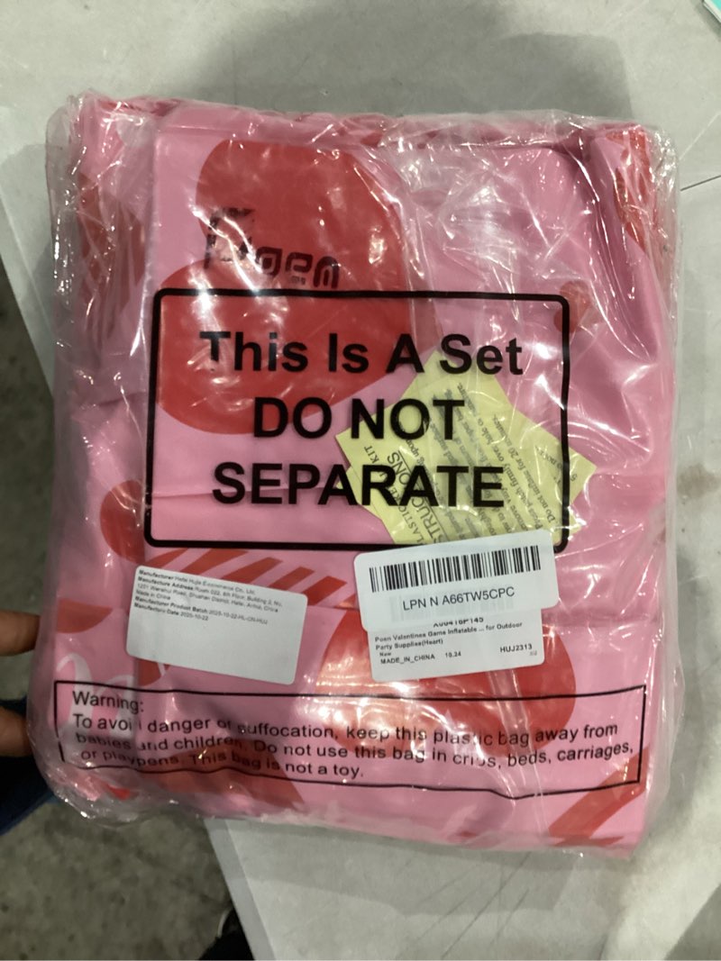 Condition photo showing New/Like New for Poen Valentines Inflatable Limbo Game for Adults - Valentine's Day Party Decoration and Carnival Fun for Outdoor Supplies Heart