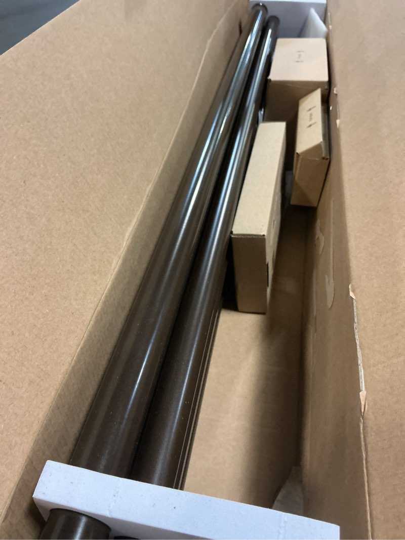 Condition photo showing Good Condition for kamanina 1 inch double curtain rods 66 to 120 inches (5.5-10 feet) telescoping heavy duty drapery rod for windows 54 to 115 with twisted cage finials, antique bronze antique bronze 66-120"