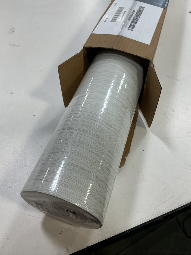 Condition photo showing New/Like New for Grasscloth Textured Wallpaper White Gray Linen Thick 24" X 394" Fabric Contact Paper Grassweave Removable Modern Self Adhesive Wallpaper for Walls Cabinets Bedroom Liners Fireplace 24" x 394" White