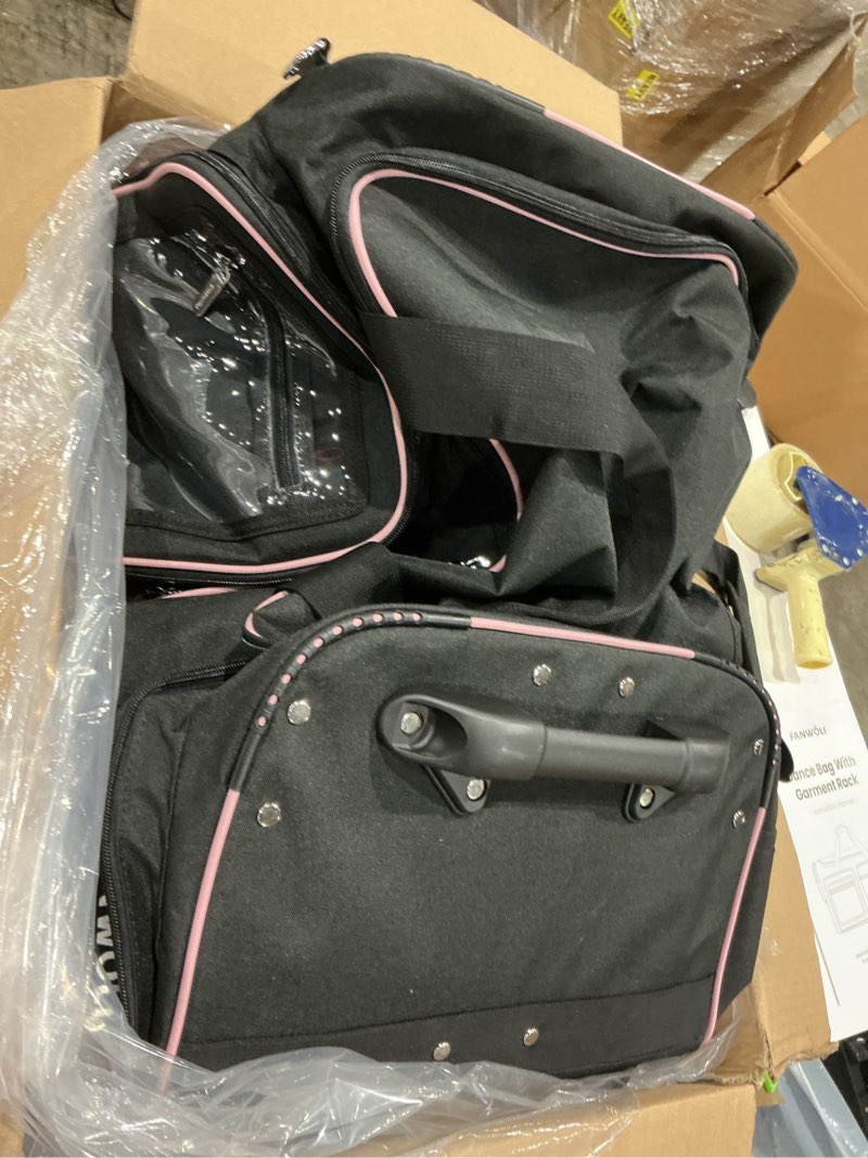 Condition photo showing Good Condition for fanwoli 60*x43$*))) dance bag with garment rack | upgraded stable system & fabric | more lightweight & wear-resistant | ideal competition rolling duffle bag visit the fanwoli store
