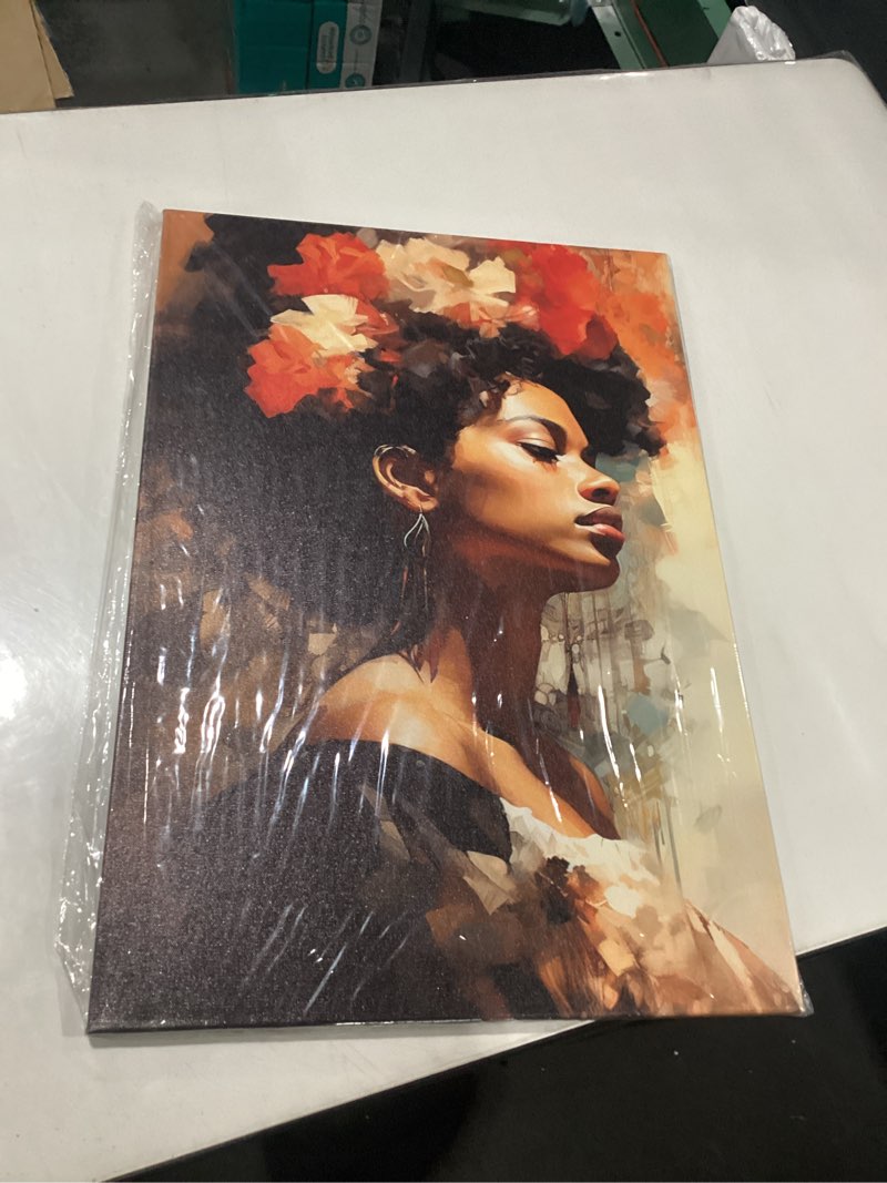QIXIANG African American Wall Art Abstract Modern Indian Women Portrait Black Women Vintage Poster Prints for Bedroom Office Decor (12.00\" x 18.00\", A)