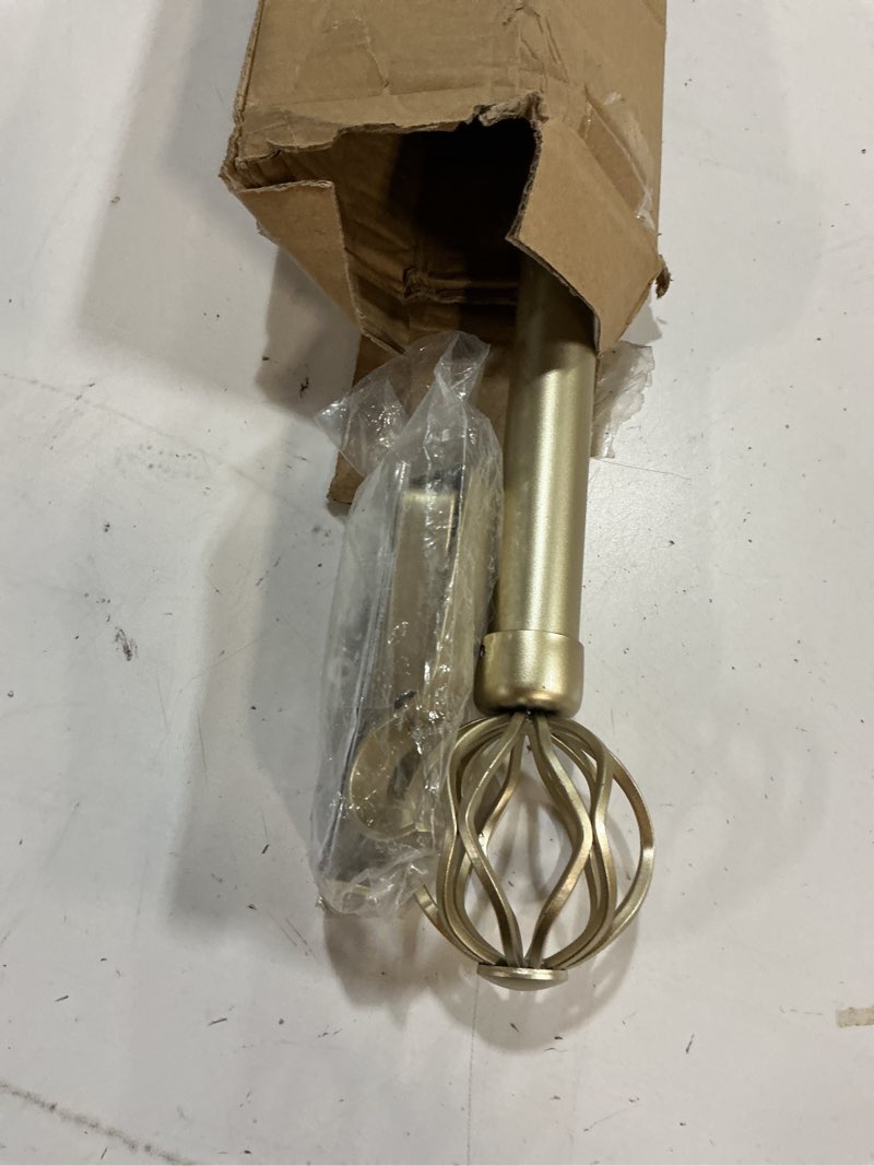Condition photo showing Good Condition for exclusive home ogee 1" curtain rod and coordinating finial set, gold, adjustable 36"-72" gold 36-72
