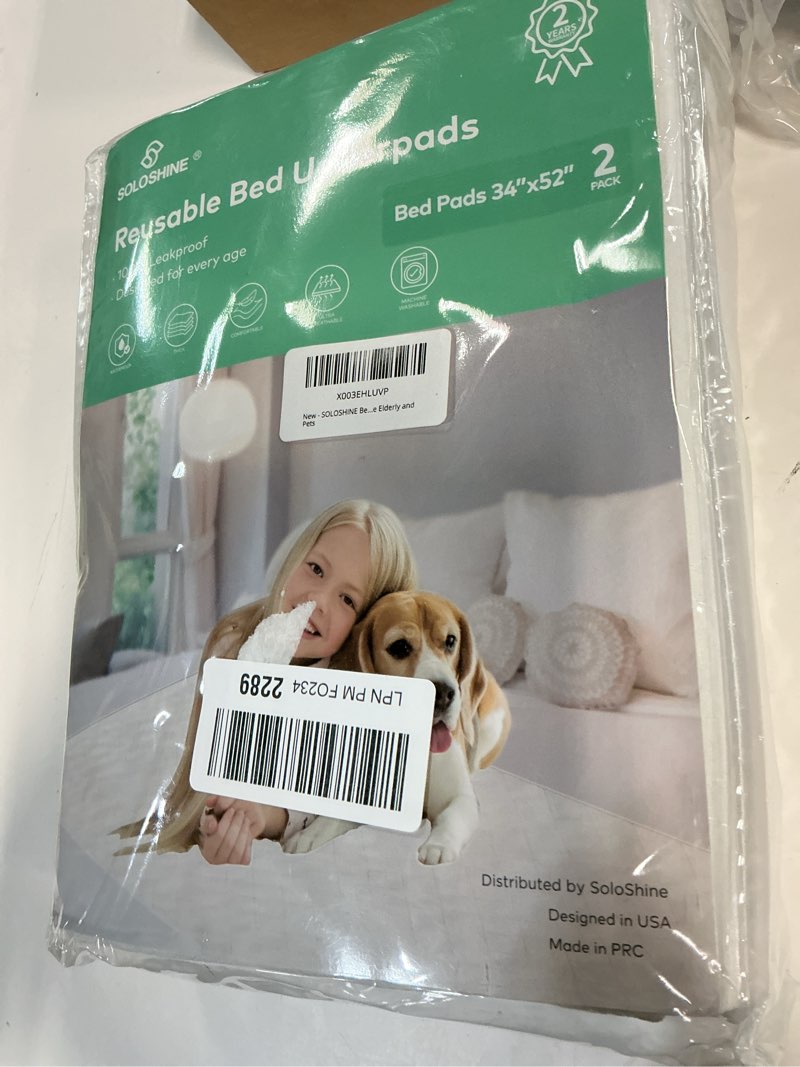 Condition photo showing New/Like New for Bed Pads Washable Waterproof, 52" x 34" (2 Pack) Incontinence Bed Pads, Waterproof Mattress Protector & Washable Pee Pads, Perfect for Kids, Adults, The Elderly and Pets Dark Blue 52" x 34" - Pack of 2