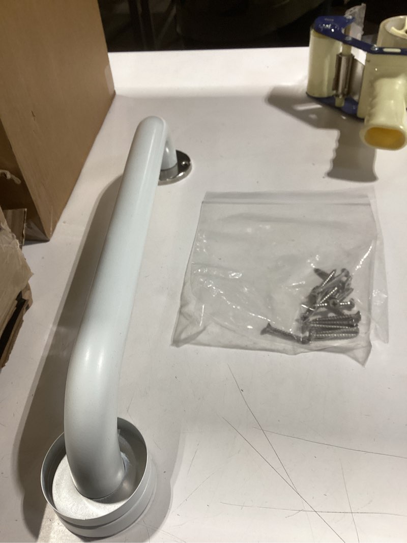 Condition photo showing Good Condition for 12 Inch Grab Bars for Wall White, Safety Shower Grab Bars for Seniors Elderly Handicapped, Handicap Grab Bars for Shower with Concealed Screws, Tesuchan