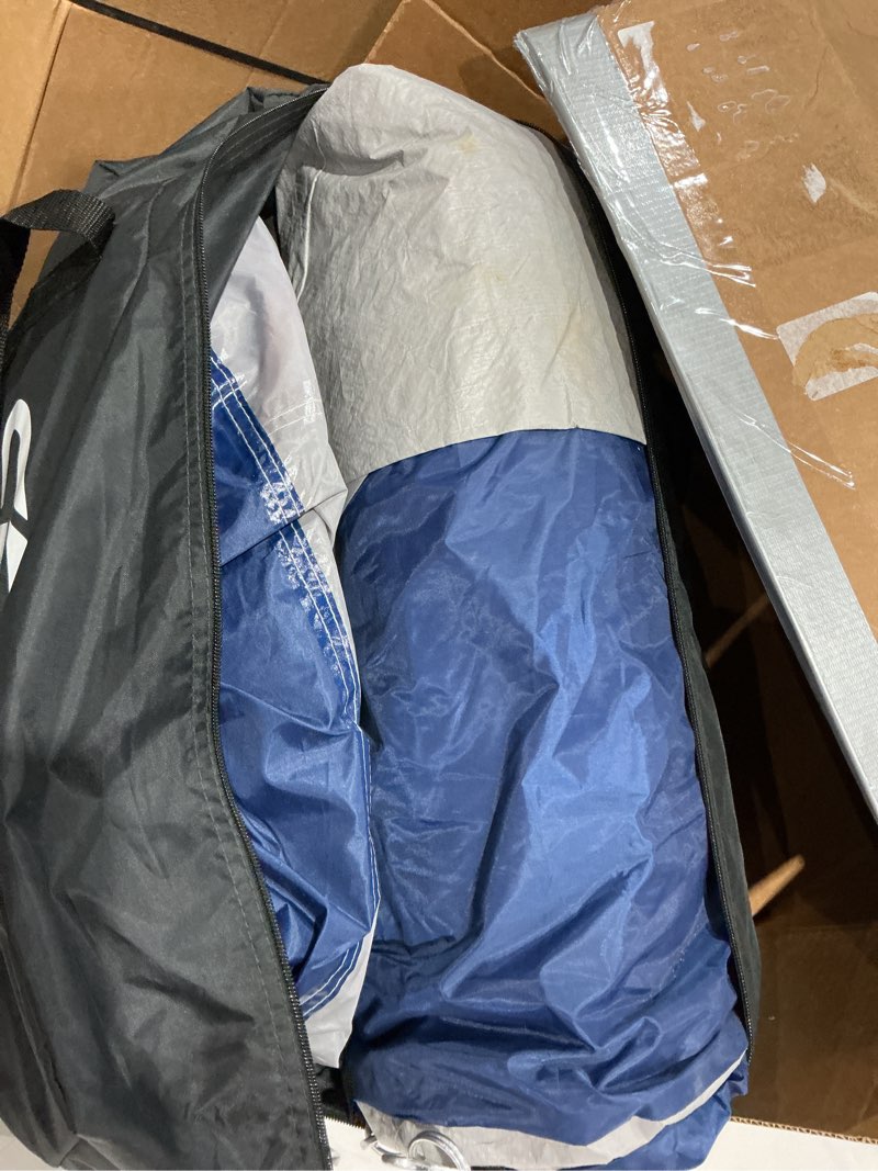 Condition photo showing Good Condition for campros cp tent 8 person camping tents, weather resistant family tent, 5 large mesh windows, double layer, divided curtain for separated room, portable with carry bag blue