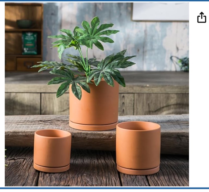 (4 SETS) Dashare Terracotta Pots with Saucer,Modern Clay Plant Pots with Drainage Holes,Terra Cotta Flower Po