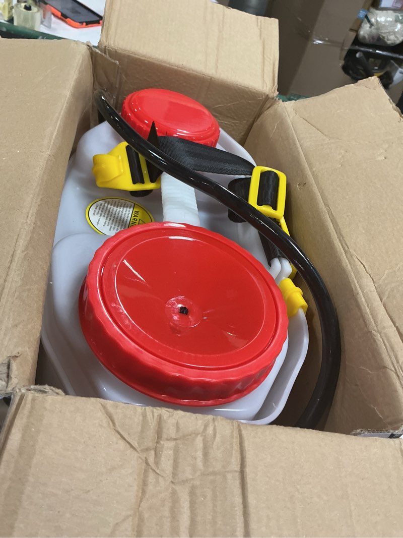 Condition photo showing Good Condition for 4.2 gallon battery powered backpack sprayer - 6 nozzles, 80 psi cutoff pressure, long battery life, wide mouth, high-pressure spray hose, pressure knob controller