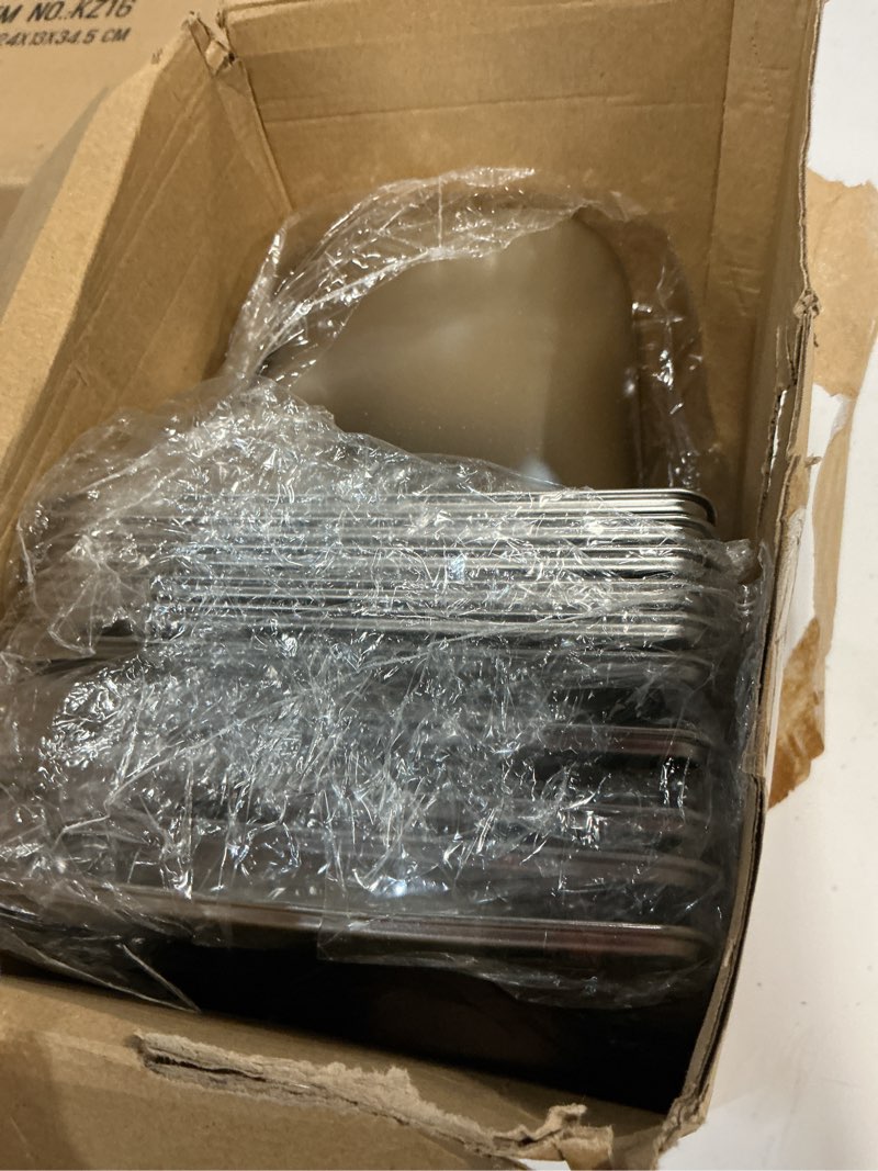 Condition photo showing Good Condition for 10 pack hotel pans stainless steel steam table pan stackable catering pan anti jam steam pan metal food pan for hotel restaurant buffet party supplies (10.4 x 6.4 x 5.9 inch)