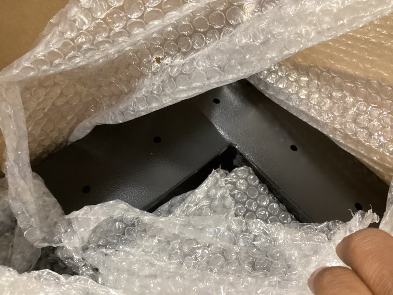 Condition photo showing Good Condition for pergola kit - 3-way slanted brackets, powder-coated, 4" x 4" (actual: 3.5x3.5 inch), hardware for outdoor wood pergolas, gazebos, sheds (8 pcs)
