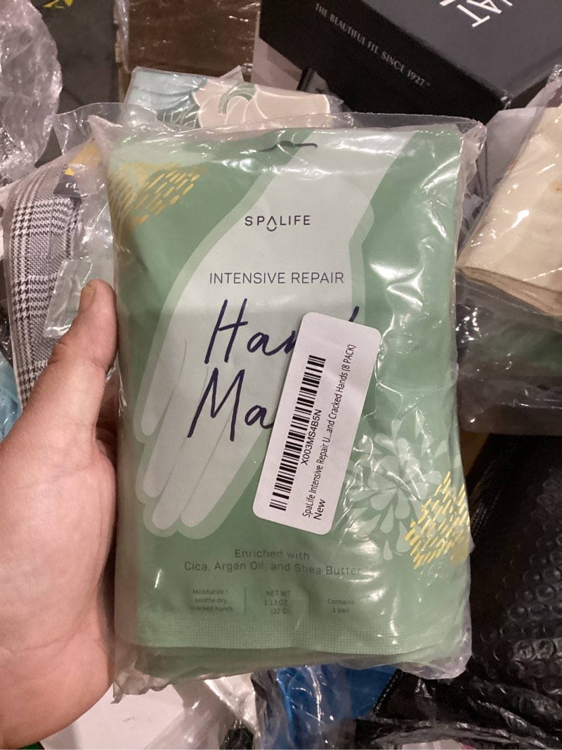 Condition photo showing New/Like New for SpaLife Intensive Repair Ultra-Moisturizing Hand Masks with Cica, Argan Oil, and Shea Butter to Soothe dry, and Cracked Hands (8 PACK)