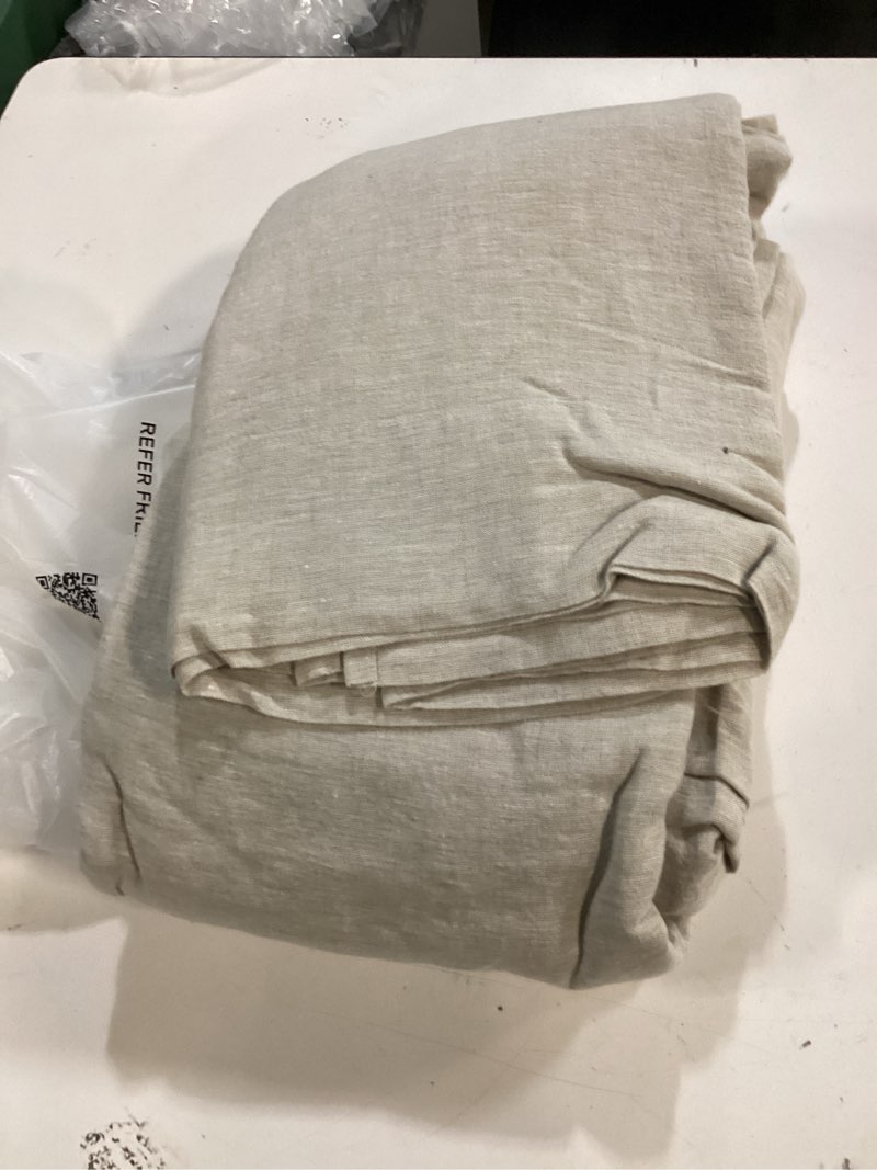 Condition photo showing Good Condition for european linen duvet cover set color sand king 