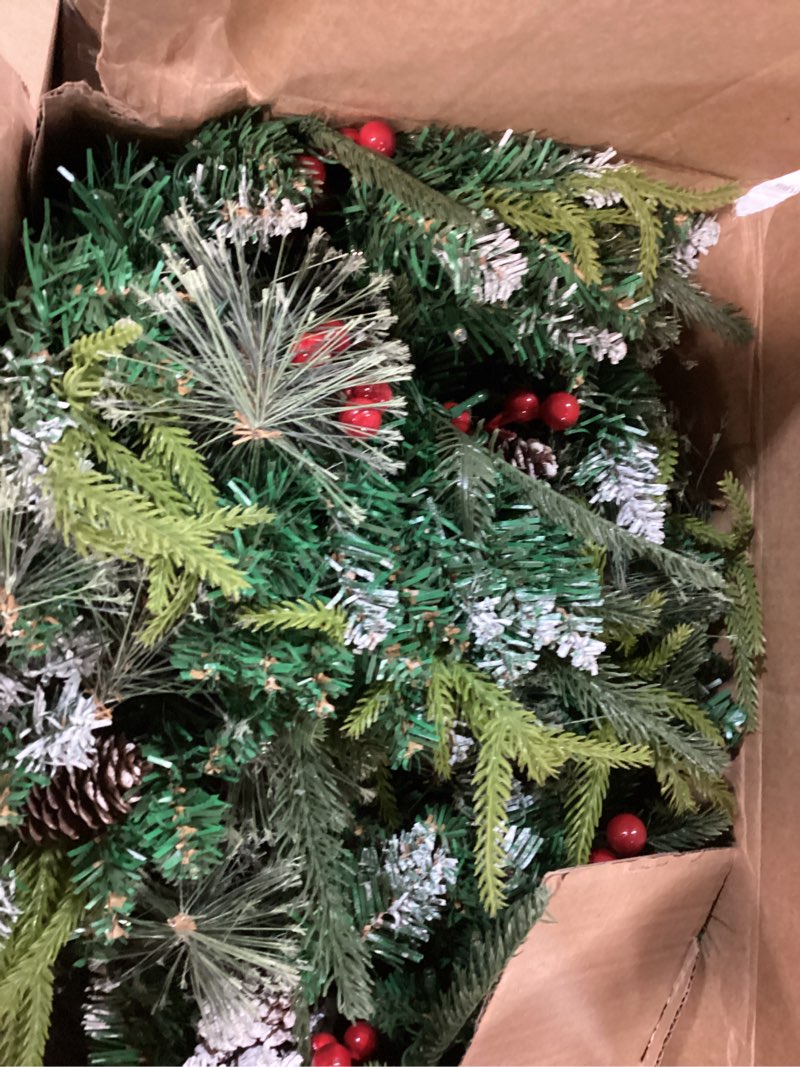 Condition photo showing Good Condition for Waipfaru 2 Pack Prelit Planter Bushes, Outdoor Christmas Urn Filler with Lights, 22 Inch Artificial Christmas Tree for Front Porch, Pot, Holiday Planter Filler Outdoor Green