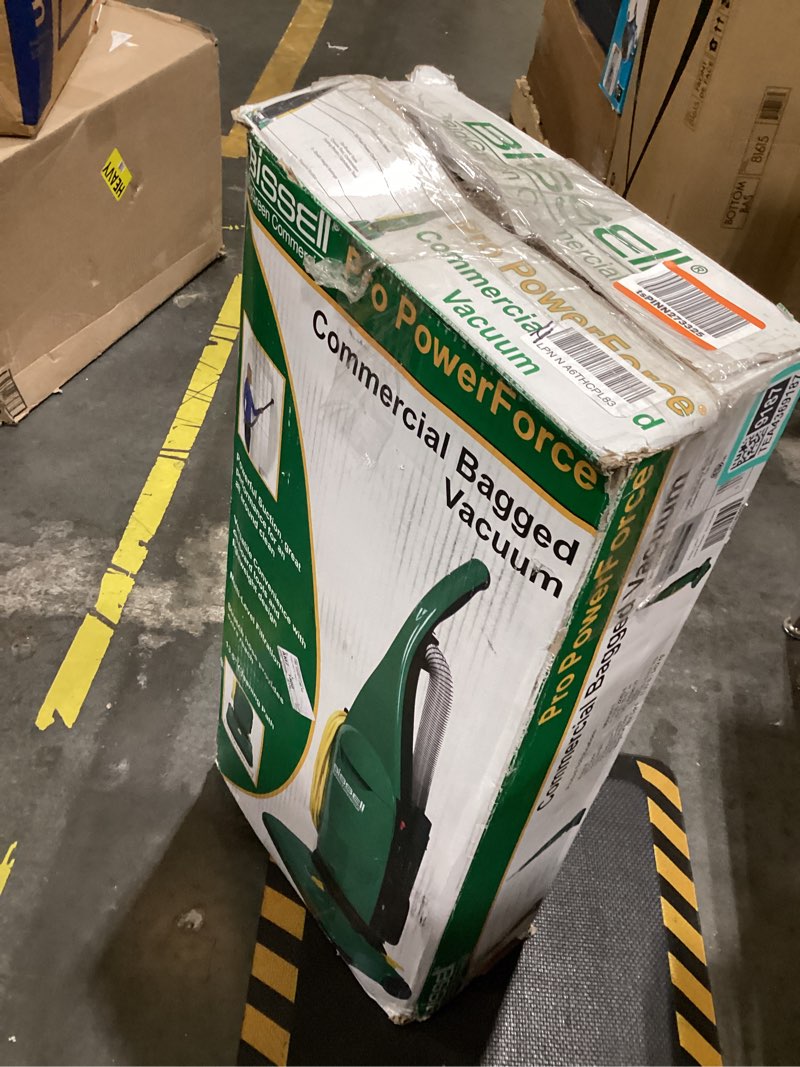 Condition photo showing As Is for commercial bagged vacuum