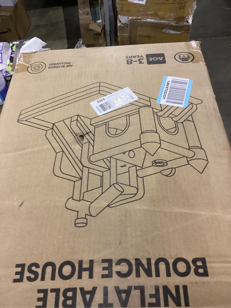 Condition photo showing New/Like New for Outfunny Inflatable Bounce House, Pink Bouncy House for Kids Girls 3-12 with Slide, Outdoor & Indoor, 450W Blower - Pink