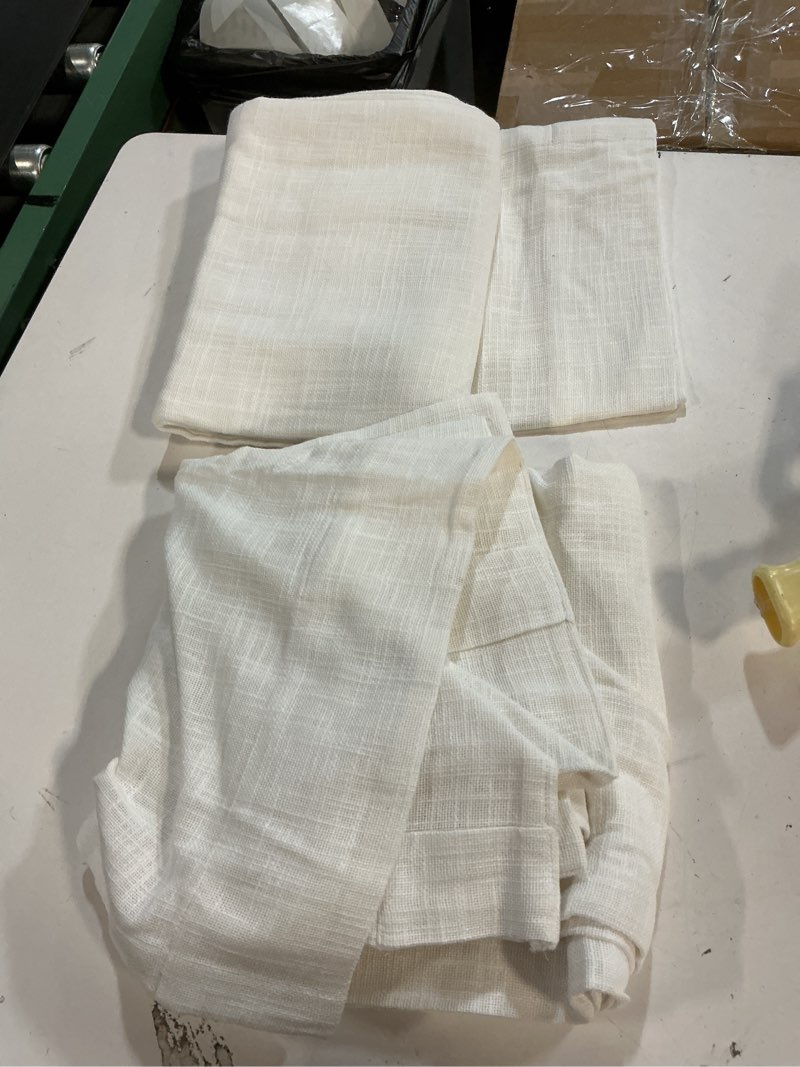 Condition photo showing Good Condition for european linen sheer curtain set (set of 2) color flax 48”x96”