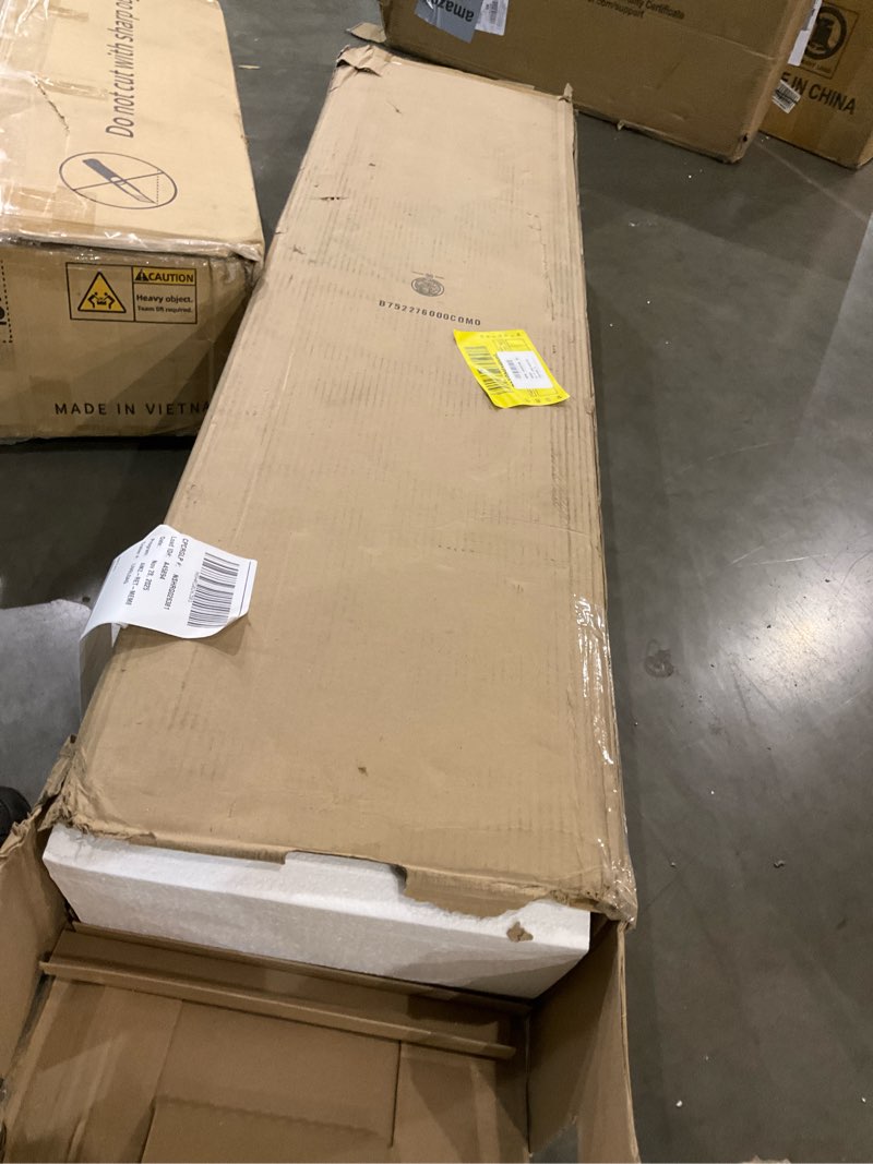 Condition photo showing item condition for Ameriwood Home Hendrix Fireplace TV Stand for TVs up to 65 Inch, Replaceable Electric Fireplace Insert Heater, Realistic Log and Flame Effect, for Living Room or Bedroom, Ivory Oak Ivory Oak 65"