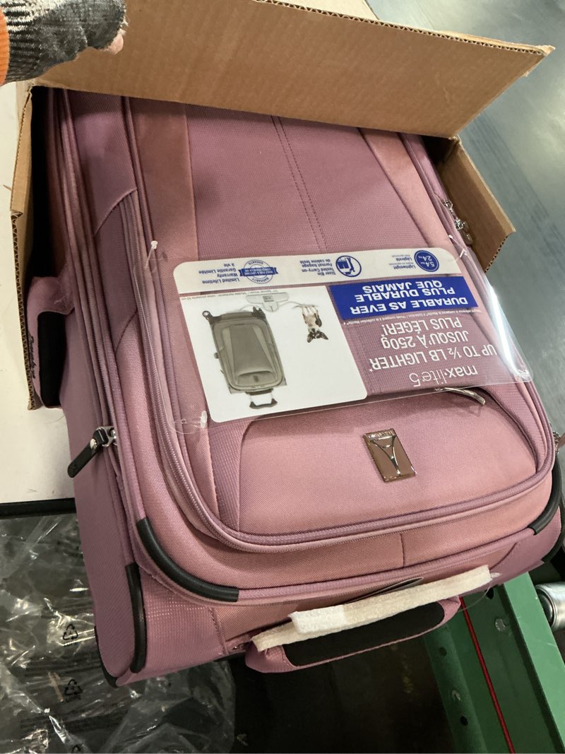Condition photo showing Good Condition for Travelpro Maxlite 5 Softside Expandable Upright 2 Wheel Carry-on Luggage, Lightweight, 22-Inch — Orchid Pink Purple Carry-on 22-Inch Orchid Pink Purple