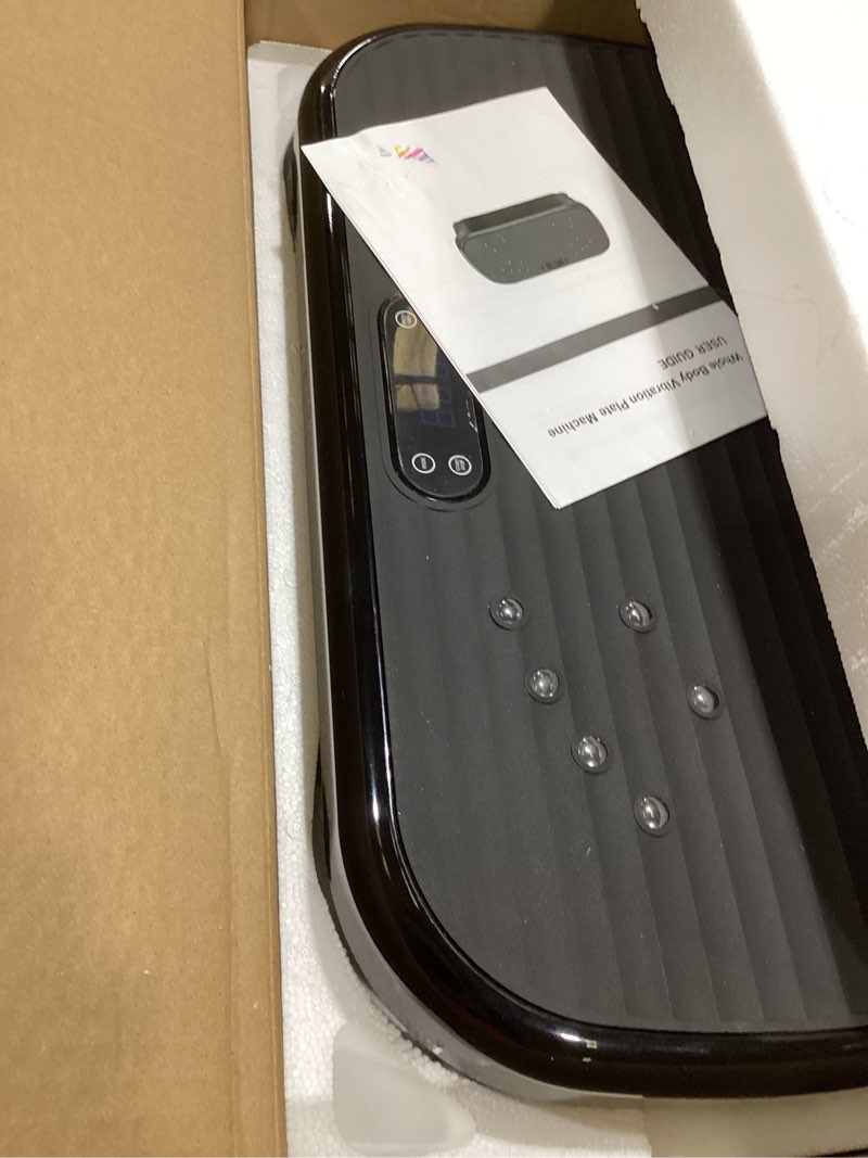 Condition photo showing As Is for vibration plate exercise machine, vibration plate for lymphatic drainage 330 lbs capacity whole body vibration platform machines helps weight loss shaping toning wellness black