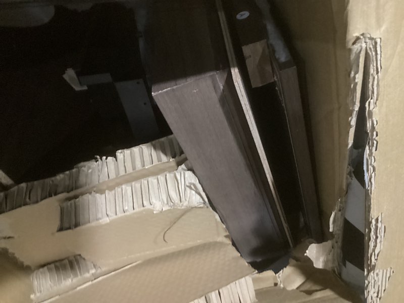 allen + roth 72-in electric fireplace in a brown walnut finish with matte black finish hardware. 