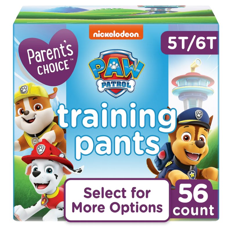 parent's choice paw patrol training pants for boys, 5t/6t, 56 count (select for more options)