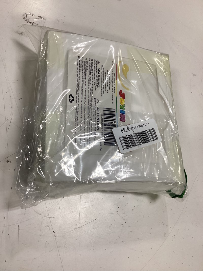 Condition photo showing Good Condition for JOYIN 24 PCS Christmas Cookie Boxes for Gift Giving, 8.75’’ x 5.75’’ x 2.75’’ Xmas Holiday White Bakery Treat Boxes Containers with Window for Pastries, Cupcakes, Chocolate, Candy, Brownies, Donuts