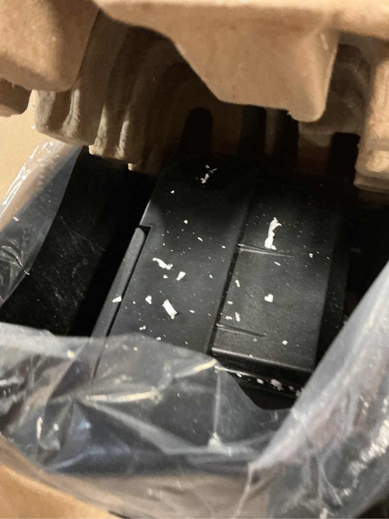 Condition photo showing As Is for pen+gear 12-sheet cross-cut paper/credit card shredder with 5.5 gallon bin, black, home & office use